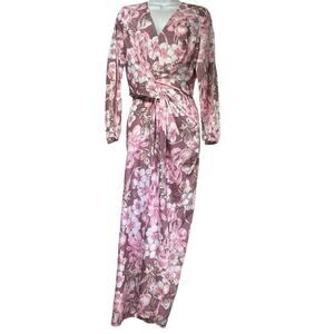 Alexia Admor Pink Floral Wrap Maxi Dress Size S